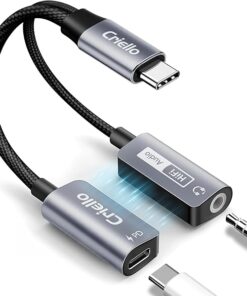 Magnetic USB-C to 3.5mm Audio Adapter and Charger 2 in 1 Headphone and Charger Type C Audio Adapter with PD 60W Fast Charging Dongle Cable for iPhone 17/16/15 Pro Max, iPad Pro, Galaxy S25, Switch 2