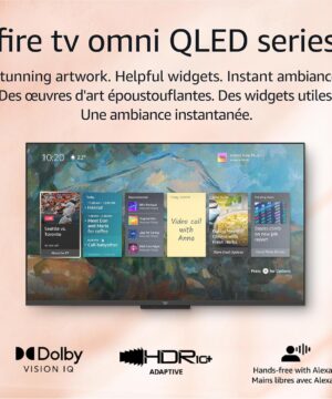 Amazon Fire TV 43" Omni QLED Series 4K UHD smart TV, Dolby Vision IQ, Fire TV Ambient Experience, hands-free with Alexa